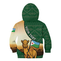 Personalized Djibouti Kid Hoodie Camel Holding Jabuuti Flag