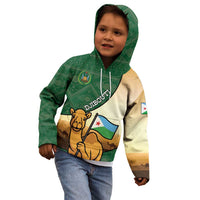 Personalized Djibouti Kid Hoodie Camel Holding Jabuuti Flag