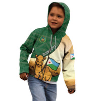 Personalized Djibouti Kid Hoodie Camel Holding Jabuuti Flag
