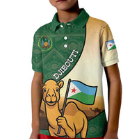 Personalized Djibouti Kid Polo Shirt Camel Holding Jabuuti Flag