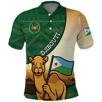 Personalized Djibouti Polo Shirt Camel Holding Jabuuti Flag