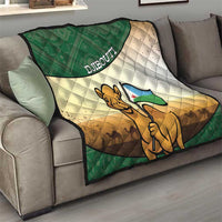 Djibouti Quilt Camel Holding Jabuuti Flag