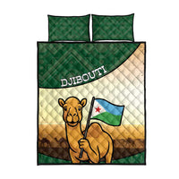 Djibouti Quilt Bed Set Camel Holding Jabuuti Flag