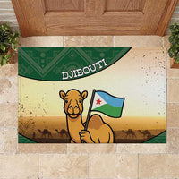 Djibouti Rubber Doormat Camel Holding Jabuuti Flag
