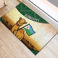 Djibouti Rubber Doormat Camel Holding Jabuuti Flag