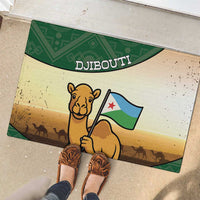 Djibouti Rubber Doormat Camel Holding Jabuuti Flag