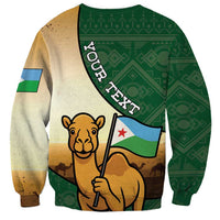 Personalized Djibouti Sweatshirt Camel Holding Jabuuti Flag