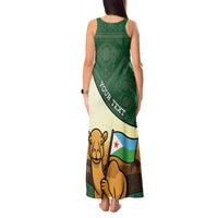 Personalized Djibouti Tank Maxi Dress Camel Holding Jabuuti Flag