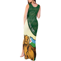 Personalized Djibouti Tank Maxi Dress Camel Holding Jabuuti Flag