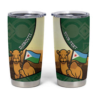 Personalized Djibouti Tumbler Cup Camel Holding Jabuuti Flag
