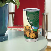 Personalized Djibouti Tumbler Cup Camel Holding Jabuuti Flag