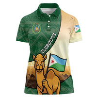Personalized Djibouti Women Polo Shirt Camel Holding Jabuuti Flag