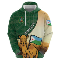 Personalized Djibouti Zip Hoodie Camel Holding Jabuuti Flag