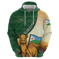 Personalized Djibouti Zip Hoodie Camel Holding Jabuuti Flag