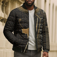 Egypt Deshret Crown Bomber Puffer Jacket Ancient Mythology Pharaoh With Pschent
