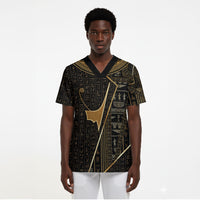 Egypt Deshret Crown Scrub Top Ancient Mythology Pharaoh With Pschent