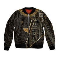 Egypt Deshret Crown Sleeve Zip Bomber Jacket Ancient Mythology Pharaoh With Pschent