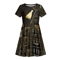 Egypt Hedjet Crown Kid Short Sleeve Dress Ancient Mythology Upper Pharaoh