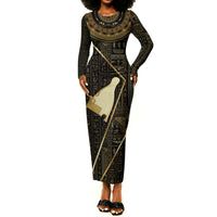 Egypt Hedjet Crown Long Sleeve Bodycon Dress Ancient Mythology Upper Pharaoh