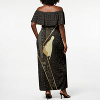 Egypt Hedjet Crown Off Shoulder Maxi Dress Ancient Mythology Upper Pharaoh