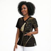 Egypt Hedjet Crown Scrub Top Ancient Mythology Upper Pharaoh