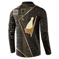 Egypt Pschent Crown Button Sweatshirt Ancient Mythology Unified Pharaoh