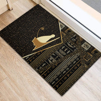 Egypt Pschent Crown Rubber Doormat Ancient Mythology Unified Pharaoh