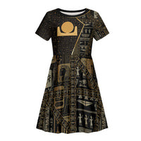 Egypt Akhet Kid Short Sleeve Dress Ancient Mythology Horizon Sun Disk