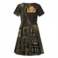 Egypt Akhet Kid Short Sleeve Dress Ancient Mythology Horizon Sun Disk