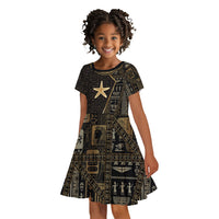 Egypt Seba Kid Short Sleeve Dress Ancient Mythology Golden Star Royal