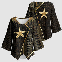 Egypt Seba Kimono Sleeve Blouse Ancient Mythology Golden Star Royal