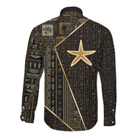 Egypt Seba Long Sleeve Button Shirt Ancient Mythology Golden Star Royal