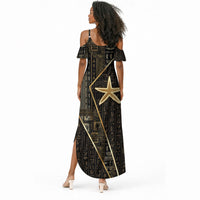 Egypt Seba Summer Maxi Dress Ancient Mythology Golden Star Royal