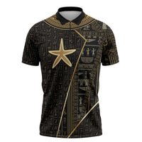 Egypt Seba Zipper Polo Shirt Ancient Mythology Golden Star Royal
