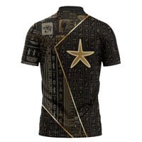 Egypt Seba Zipper Polo Shirt Ancient Mythology Golden Star Royal
