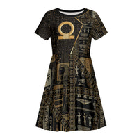 Egypt Shen Ring Kid Short Sleeve Dress Ancient Mythology Eternally Protecting