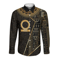 Egypt Shen Ring Long Sleeve Button Shirt Ancient Mythology Eternally Protecting