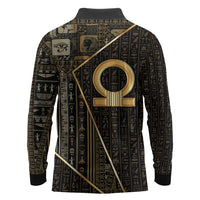 Egypt Shen Ring Long Sleeve Polo Shirt Ancient Mythology Eternally Protecting