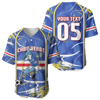 Custom Cape Verde Baseball Jersey Blue Shark National Flag