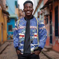 Custom Cape Verde Bomber Jacket Blue Shark National Flag