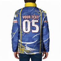 Custom Cape Verde Padded Jacket Blue Shark National Flag
