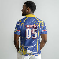 Custom Cape Verde Polo Shirt Blue Shark National Flag