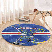 Cape Verde Round Carpet Blue Shark National Flag