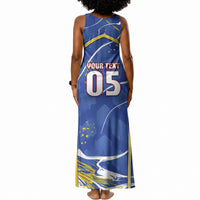 Custom Cape Verde Tank Maxi Dress Blue Shark National Flag