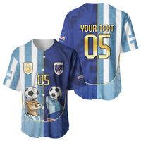 Custom Argentine And Cape Verde Football Baseball Jersey Split Flag Puma Shark Soccer