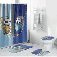 Argentine And Cape Verde Football Bathroom Set Split Flag Puma Shark Soccer