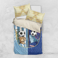 Argentine And Cape Verde Football Bedding Set Split Flag Puma Shark Soccer