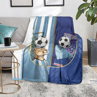 Argentine And Cape Verde Football Blanket Split Flag Puma Shark Soccer