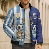 Custom Argentine And Cape Verde Football Bomber Puffer Jacket Split Flag Puma Shark Soccer