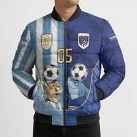 Custom Argentine And Cape Verde Football Bomber Puffer Jacket Split Flag Puma Shark Soccer